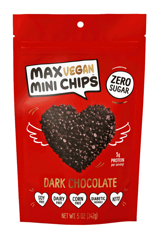 Sugar-Free Marshmallow and Dark Chocolate Bakers Bundle featuring dark chocolate mini chips in a vibrant red package.